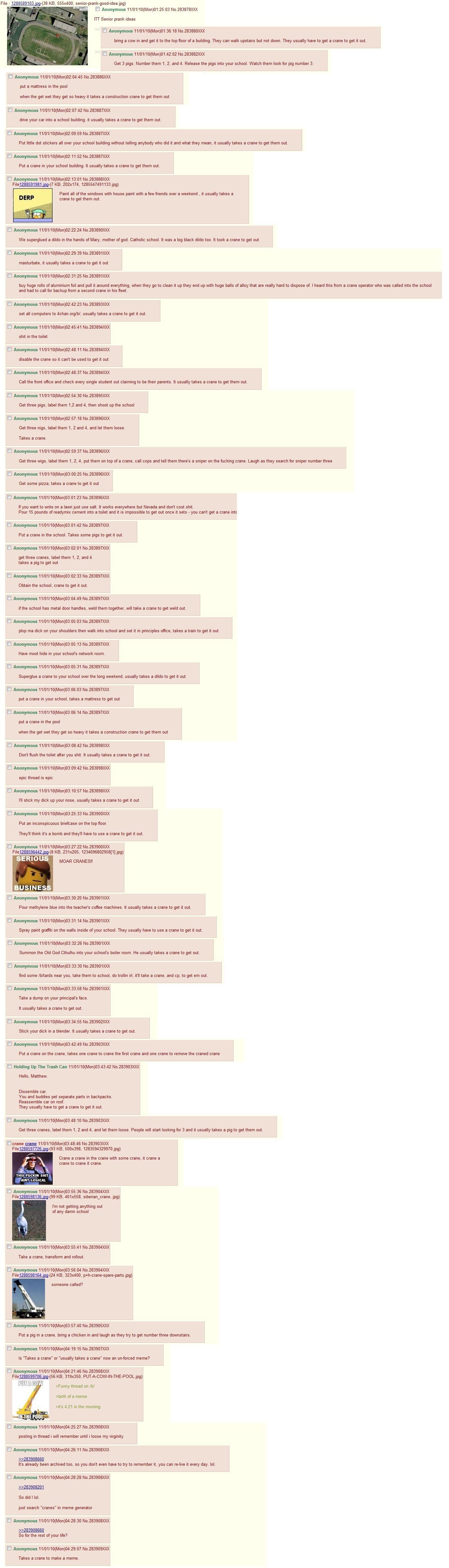 Anon comes up with senior pranks