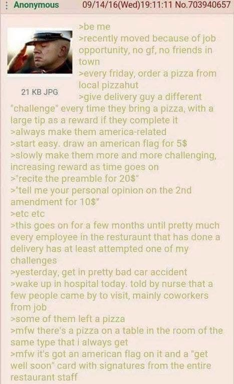 Anon orders pizza