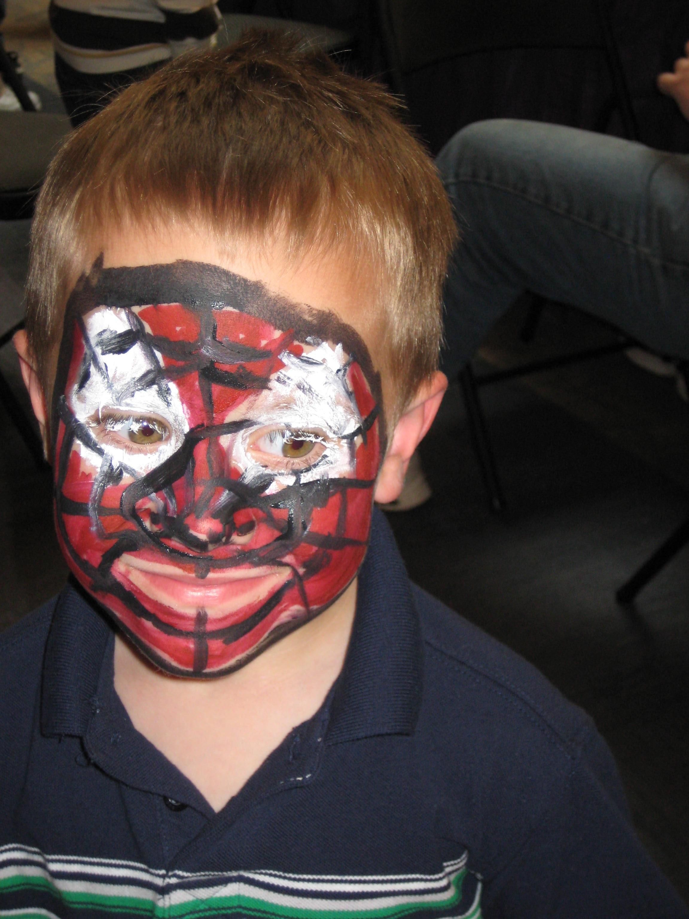 At a children's fair, my son asked for a Spider-Man face painting