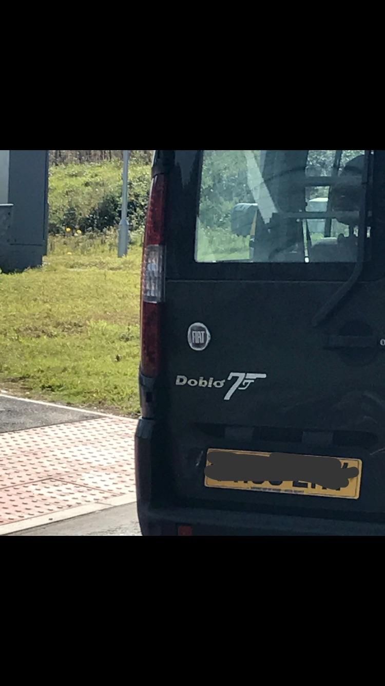 The car sticker on this Fiat Doblo I saw today...