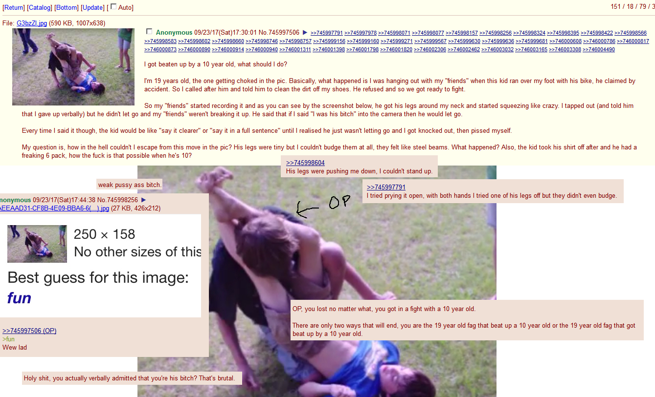 Anon tries to beat up a 10 year old