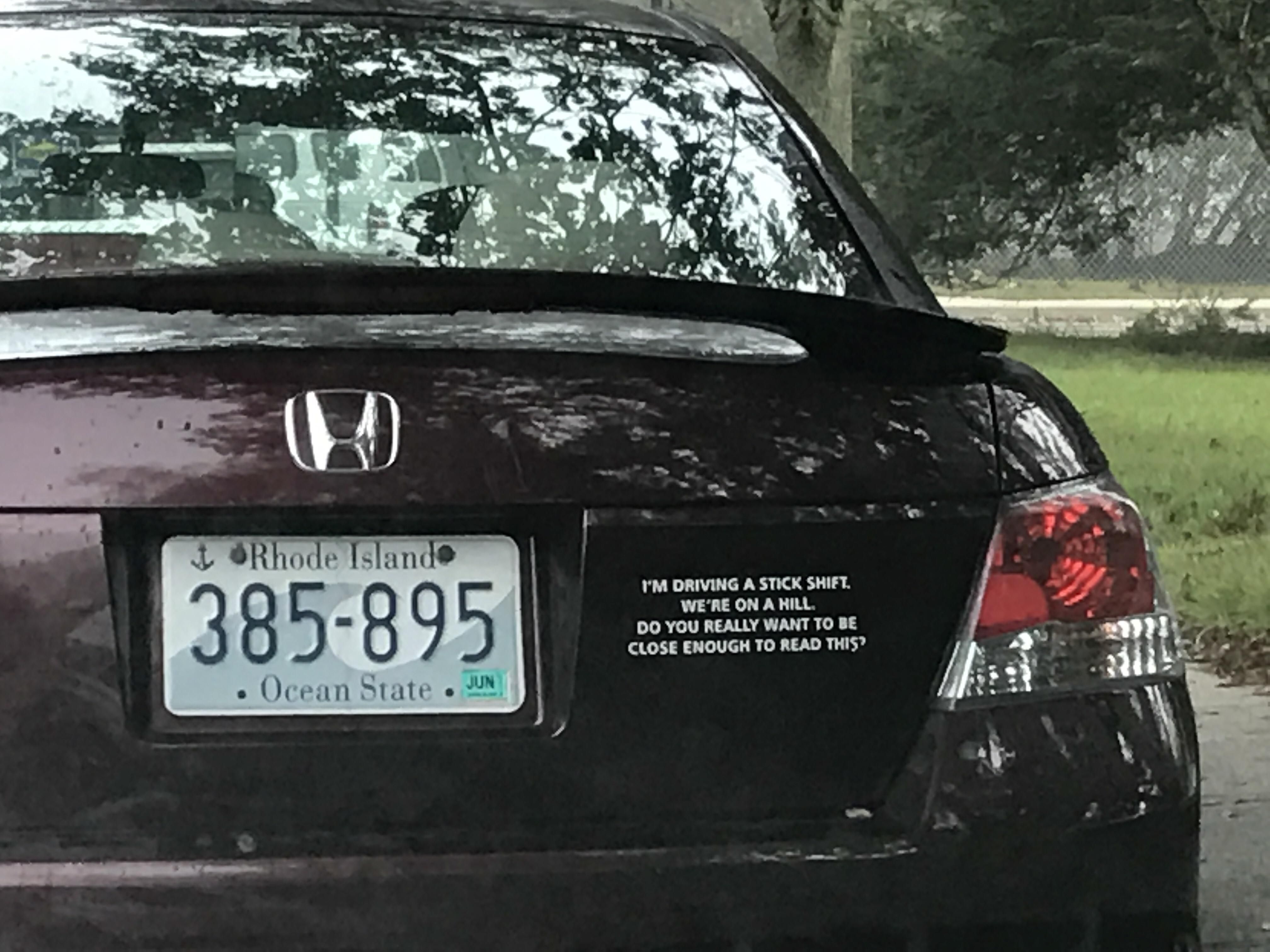 This bumper sticker on my campus.
