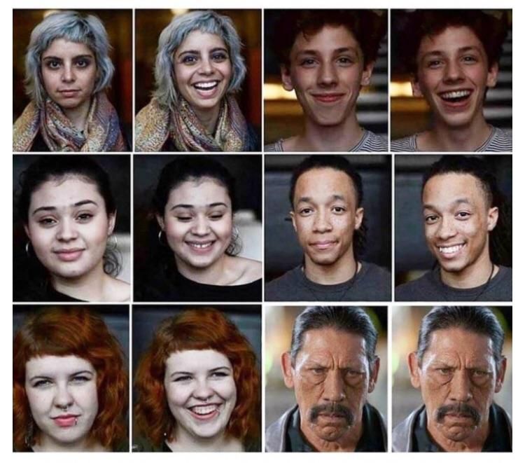 A photographer took pictures of people before and after calling them beautiful