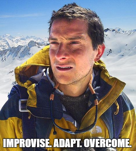 When you can't find the real Bear Grylls meme so you just use a different picture of him