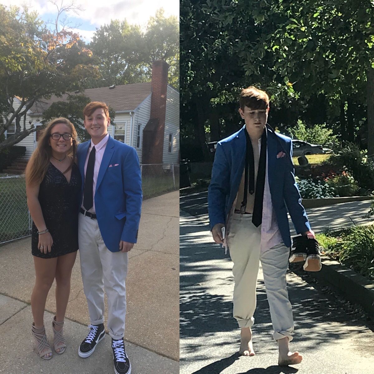 My son. Before and after homecoming.