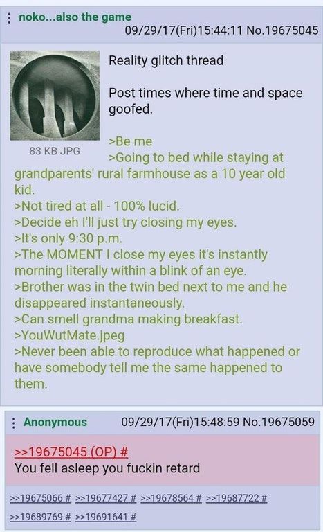 Anon goes through space and time