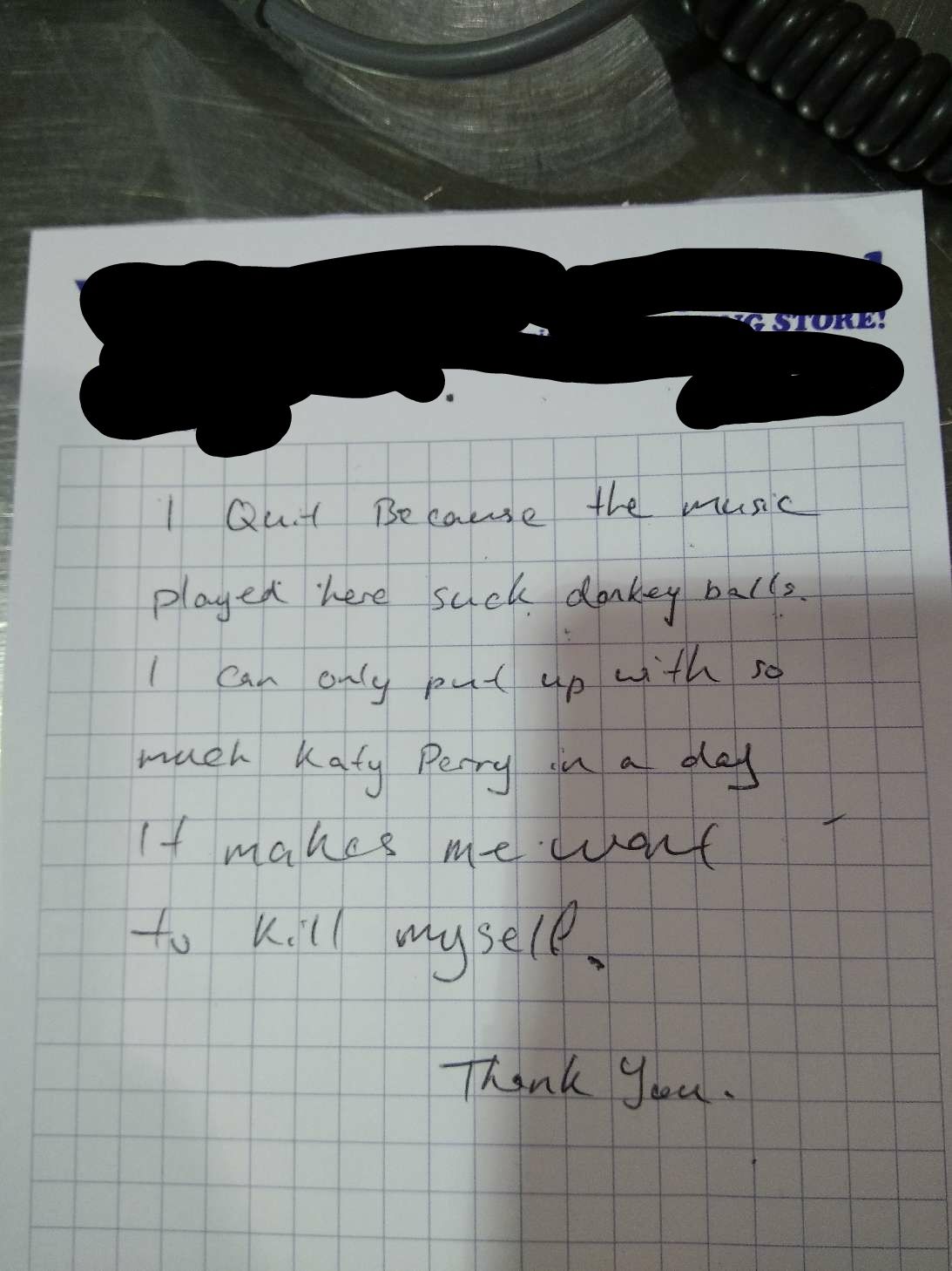 Found this resignation letter on my desk this morning