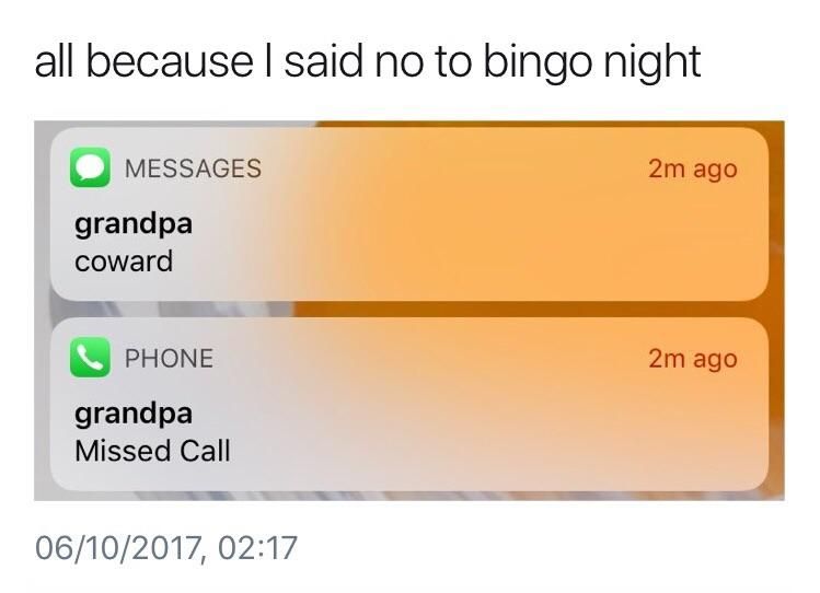 Bingo really is boring, tho...