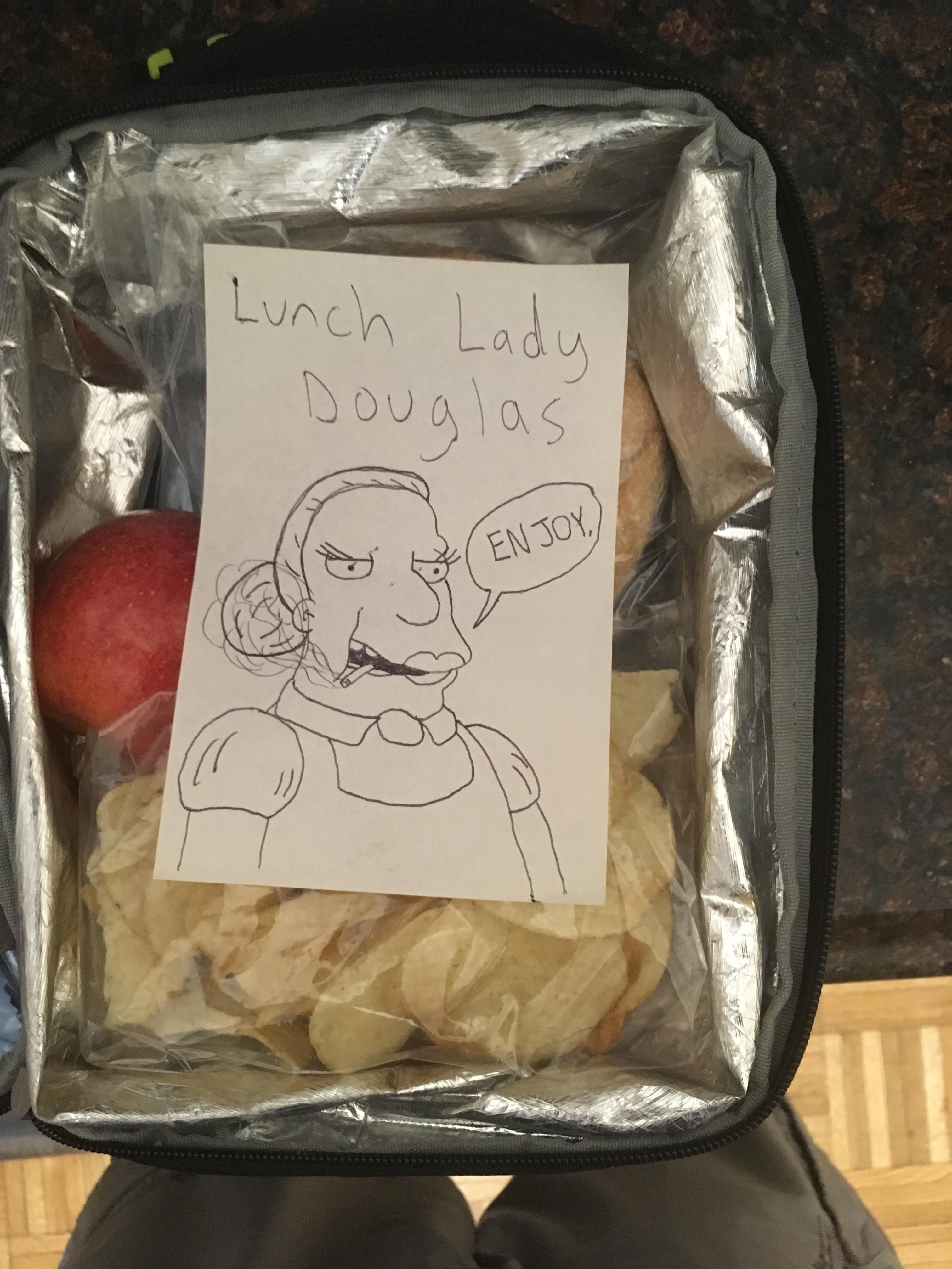 I was exhausted and asked my brother if he could do me a favor and make me my lunch for work. When I opened my lunchbox the next day this is what I saw.