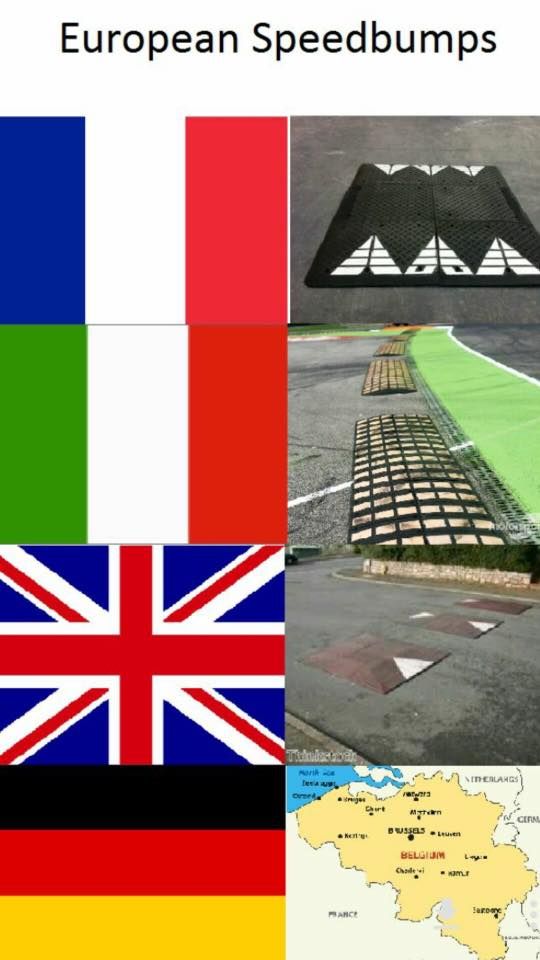 Styles and Shapes of European Speed Bumps