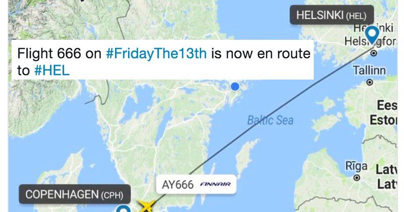 Flight "666" on Friday 13th is now going straight to 'HEL'