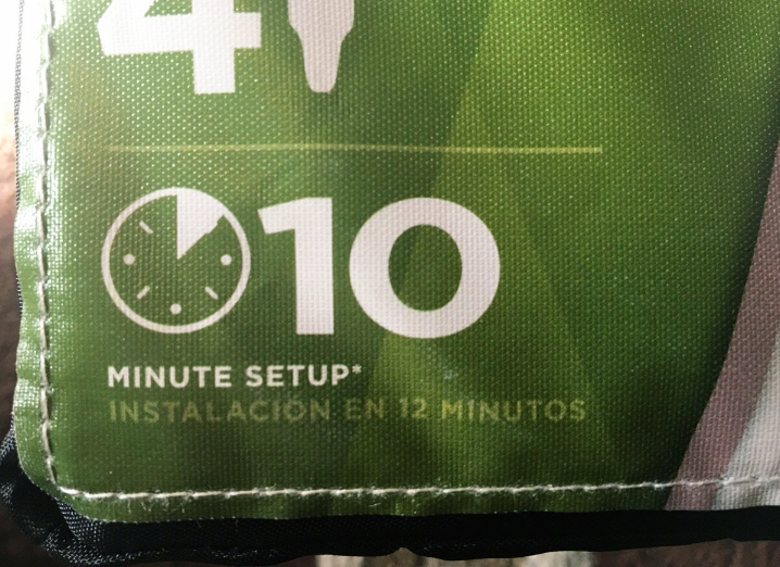 My tent takes longer to set up if you're Spanish