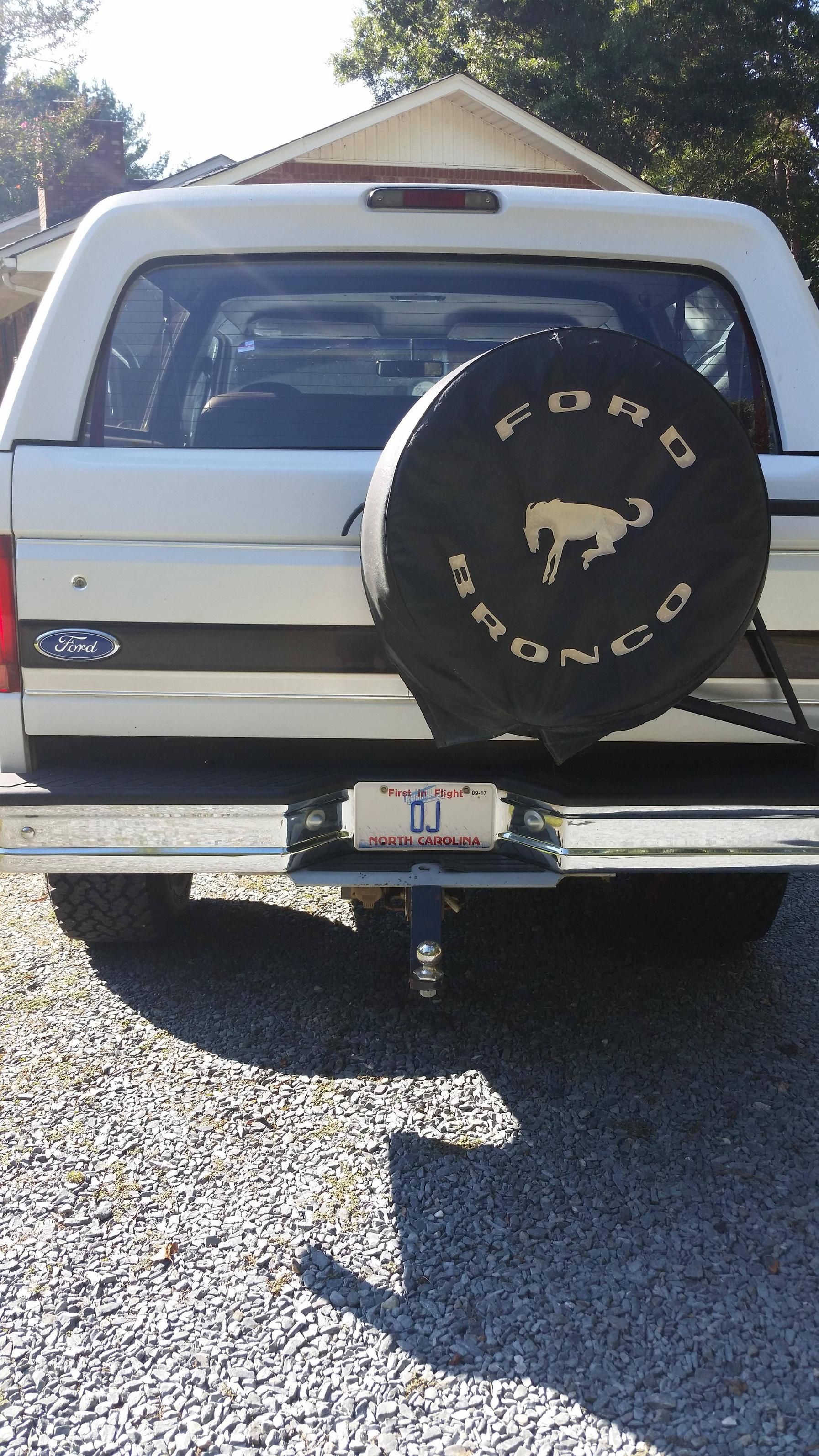 In response to the Not OJ plate on the front page, my Bronco embraces the juice