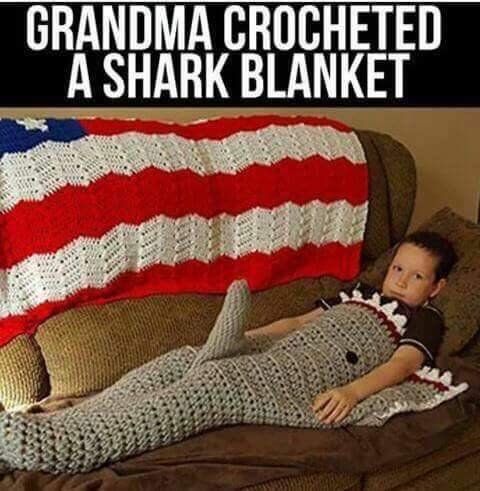 His grandma made a blanket for him.
