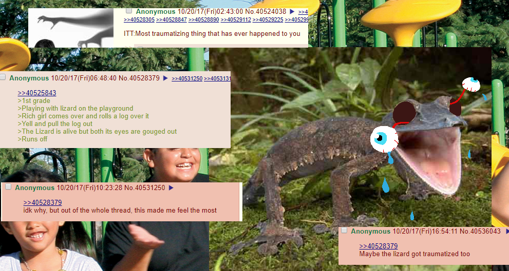 poor lizard got logged :(