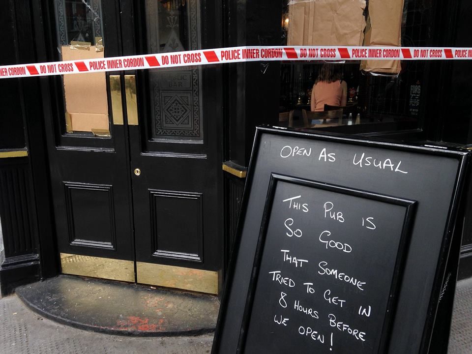 Someone broke into the London pub my friends manage...
