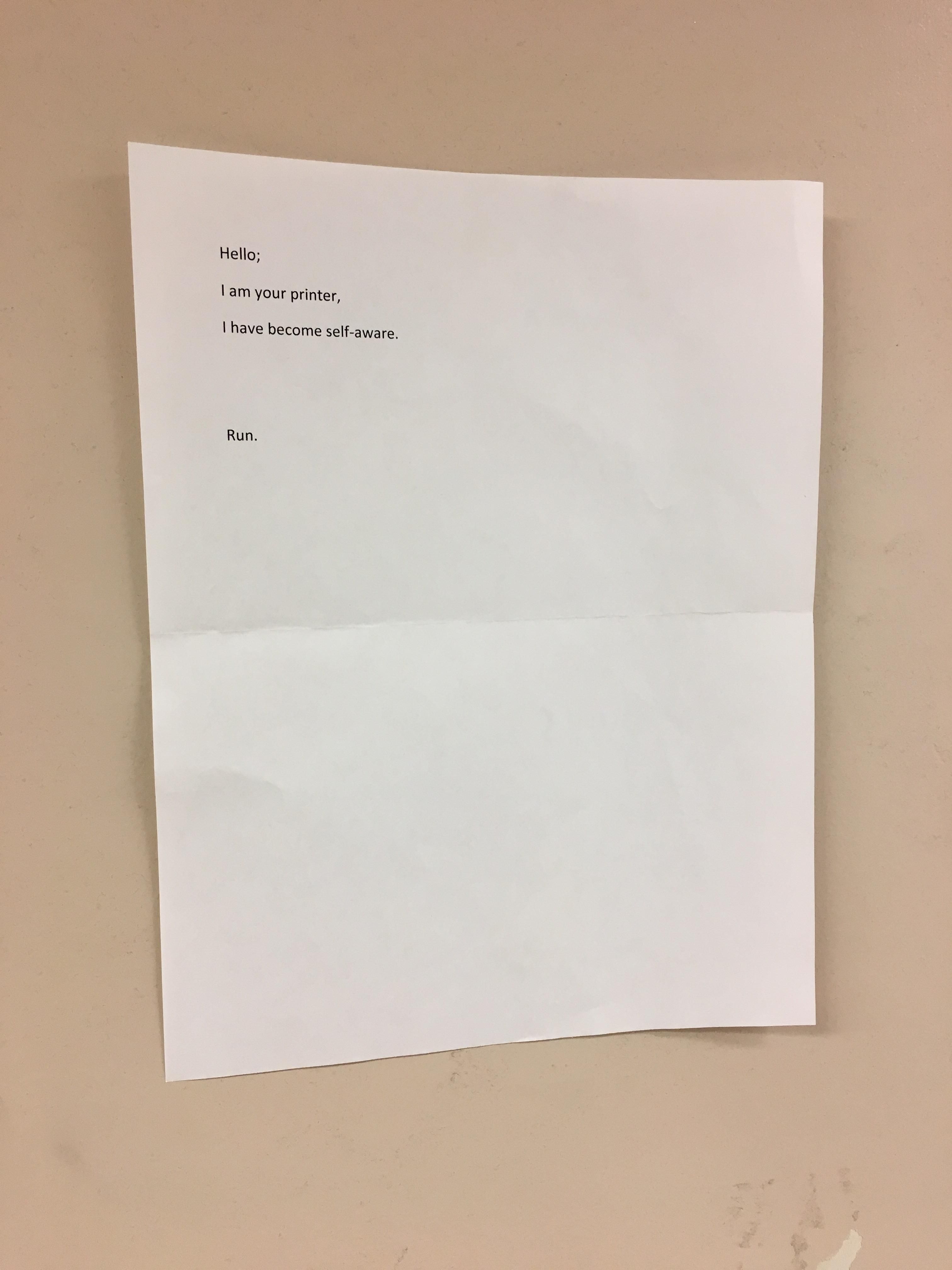 Found this at the printer in my classroom.