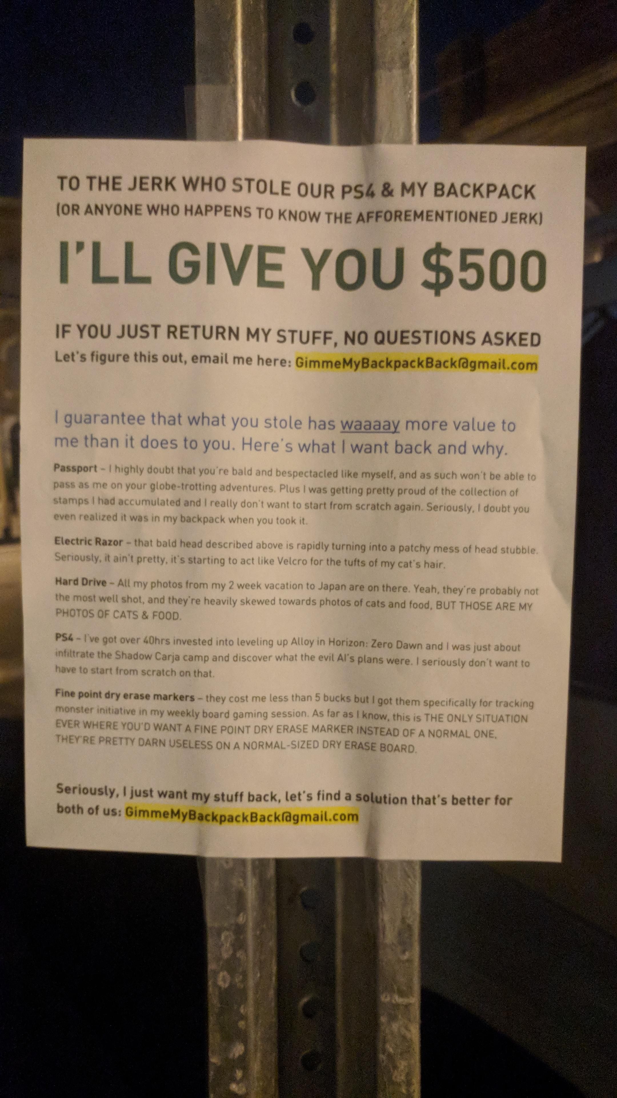 I'll give you $500 !