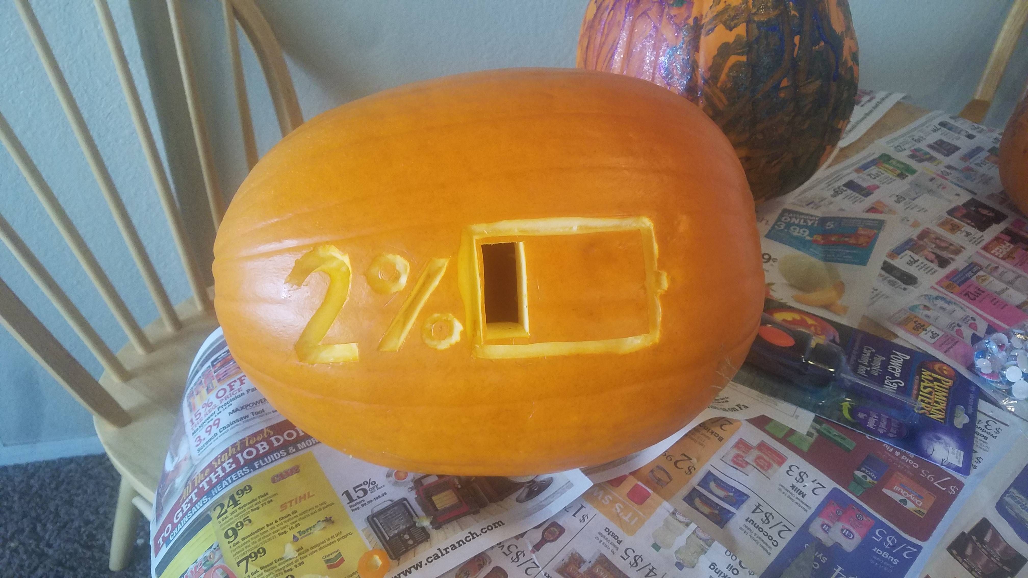 I carved the scariest pumpkin I could imagine.