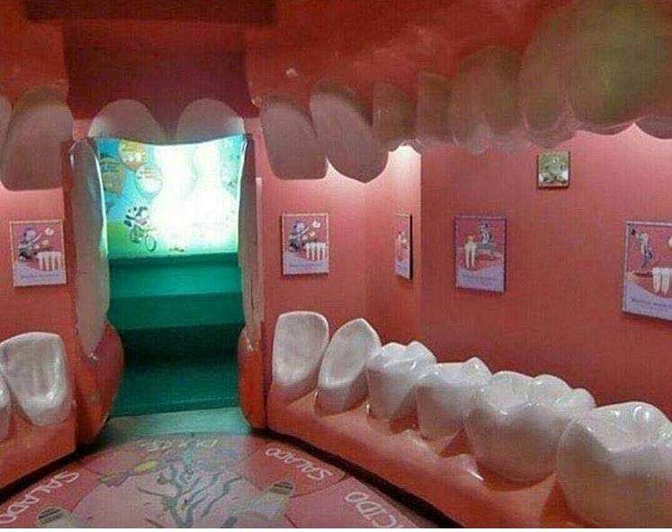 Dentist's waiting room. Imagine a gynecologist using the same concept