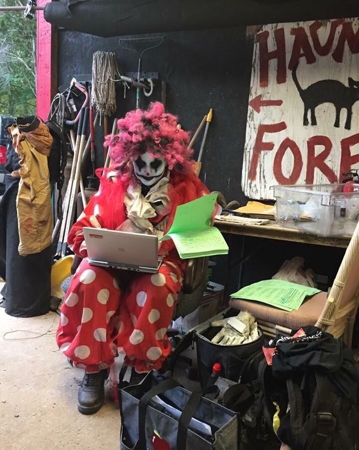 My friend is a math teacher who works at the haunted forest on the weekends during Halloween season.