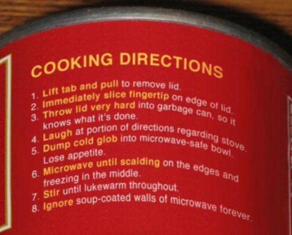Finally! Cooking instructions written for single guys
