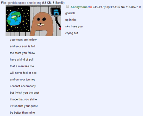 Your tears are hollow Gondola