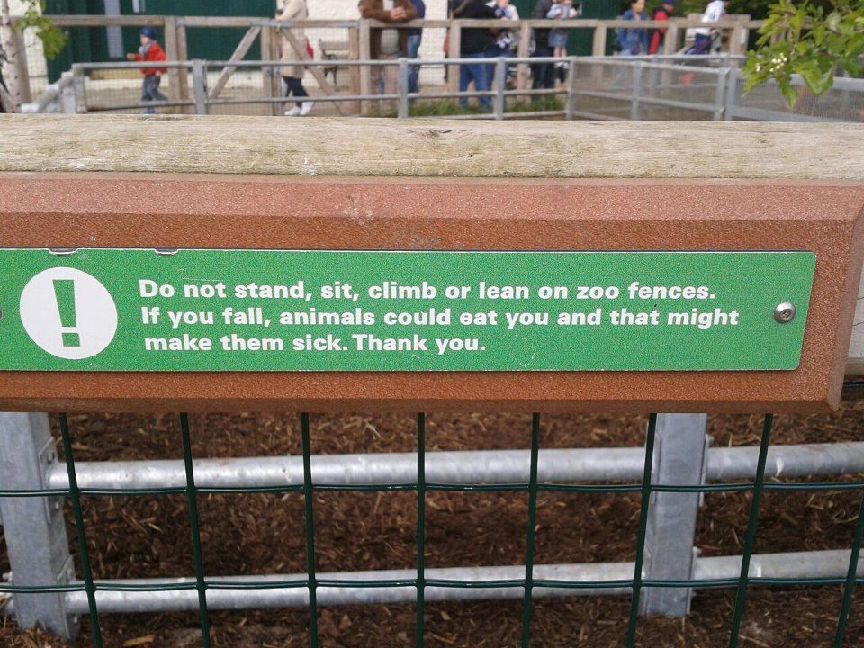 This sign at the pig enclosure, Dublin zoo.