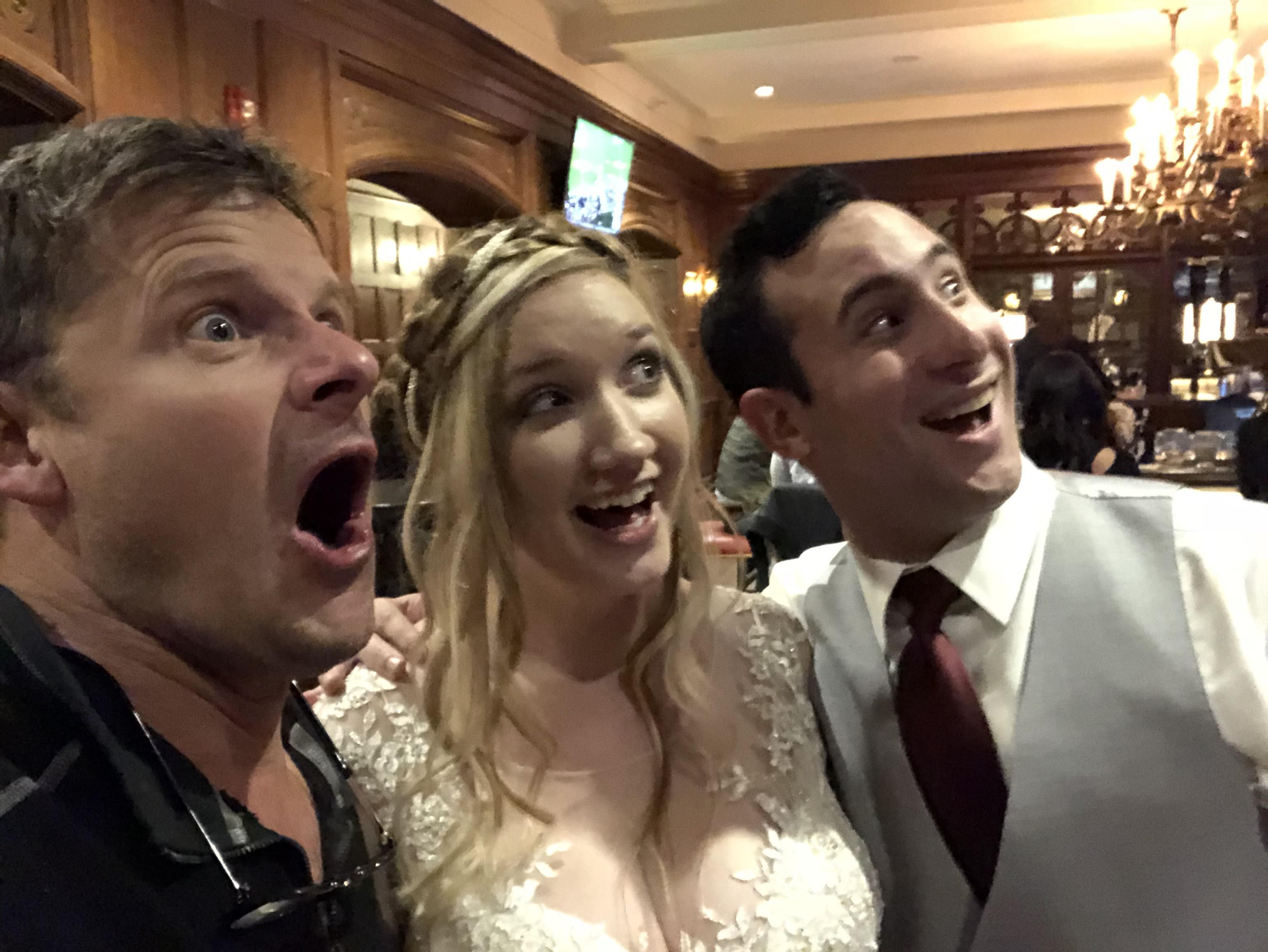 Last night was our wedding and actor Steve Zahn was staying at our hotel. He was super nice and had us do this goofy pose.