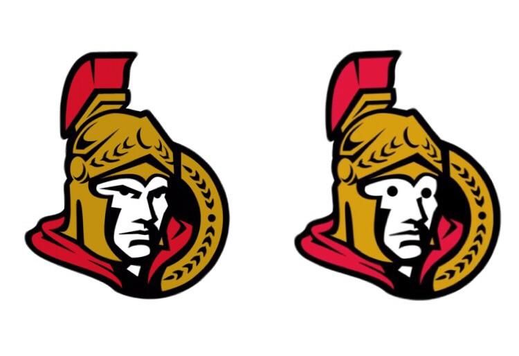 The Ottawa senators logo without eyebrows