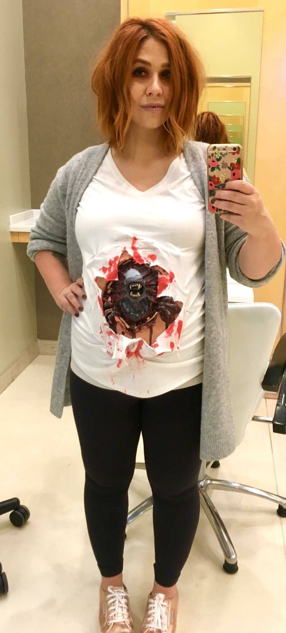 My pregnant wife went all out for Halloween!