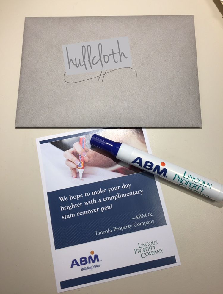 My mom died on Sunday. I took Monday off. I came in to the office today to find my coworkers had left a sympathy card on my desk and building management had left me a... stain remover pen.
