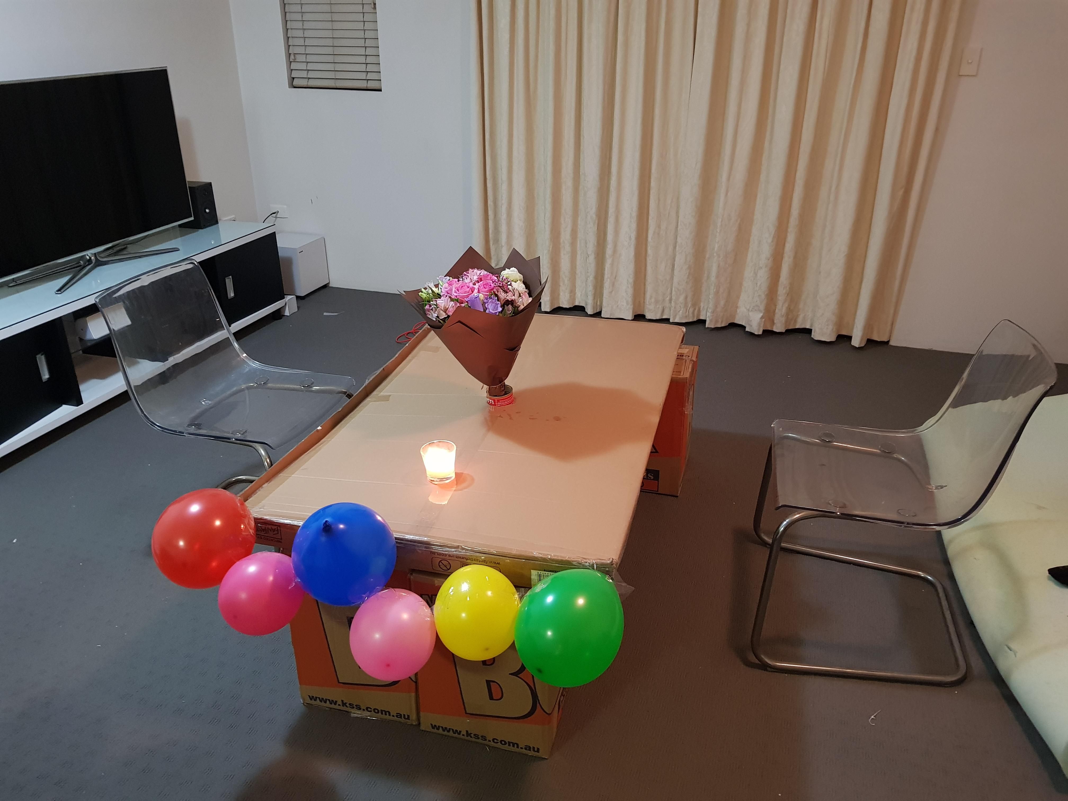 When you have just moved house and its your girlfriend's birthday.