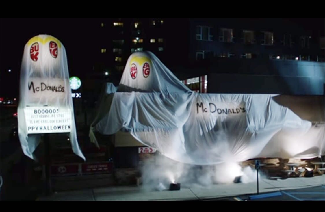 Burger King dresses up as McDonald’s for Halloween.