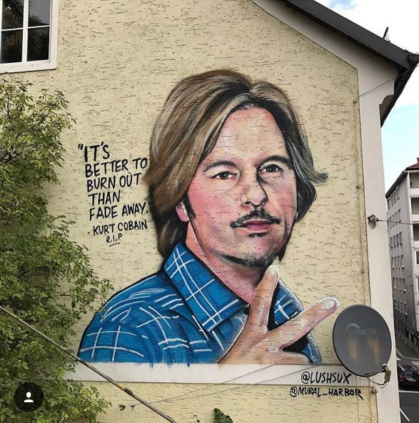 David Spade portrait + Neil Young Quote + attributed to Kurt Cobain RIP = awesomeness