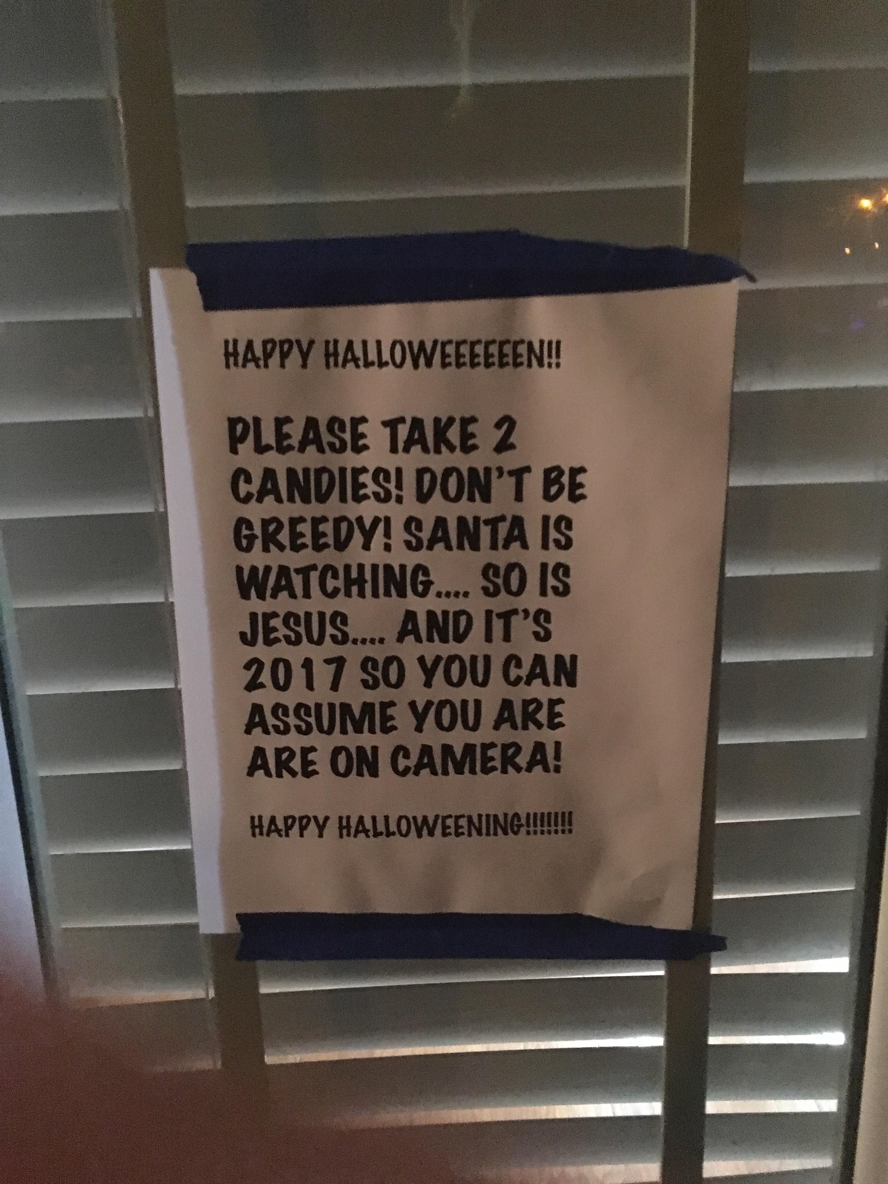 Found this when I went trick or treating on Halloween