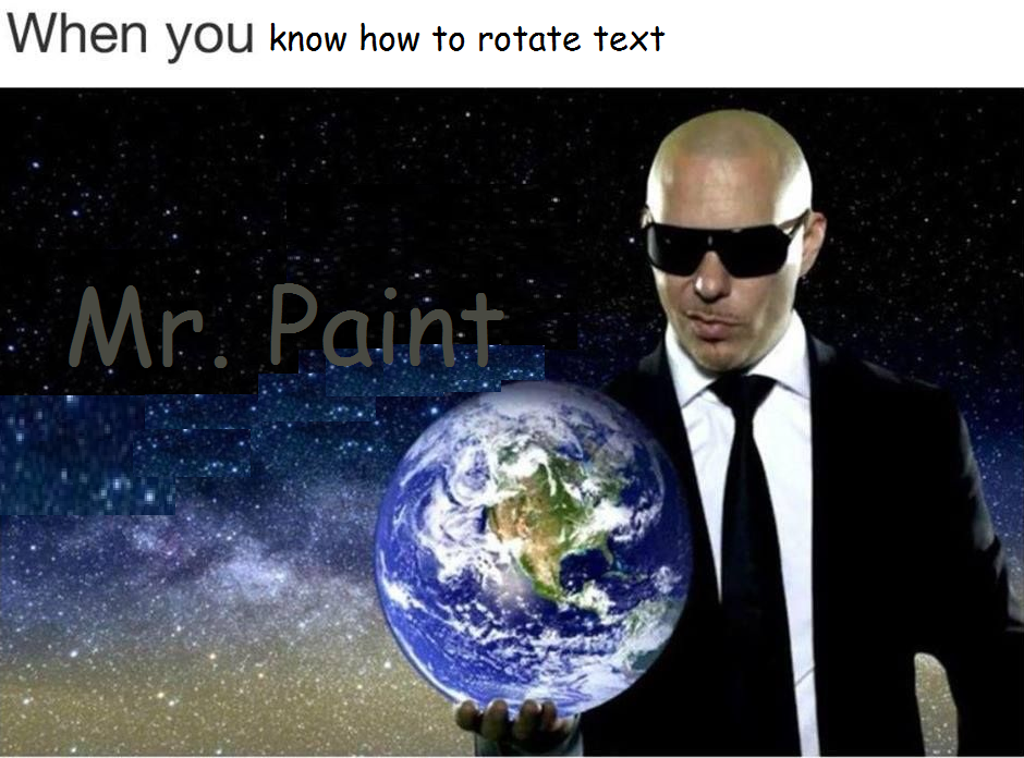 How to rotate text in paint?