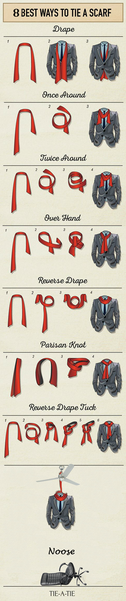 After how to tie a tie, here is how to tie a scarf