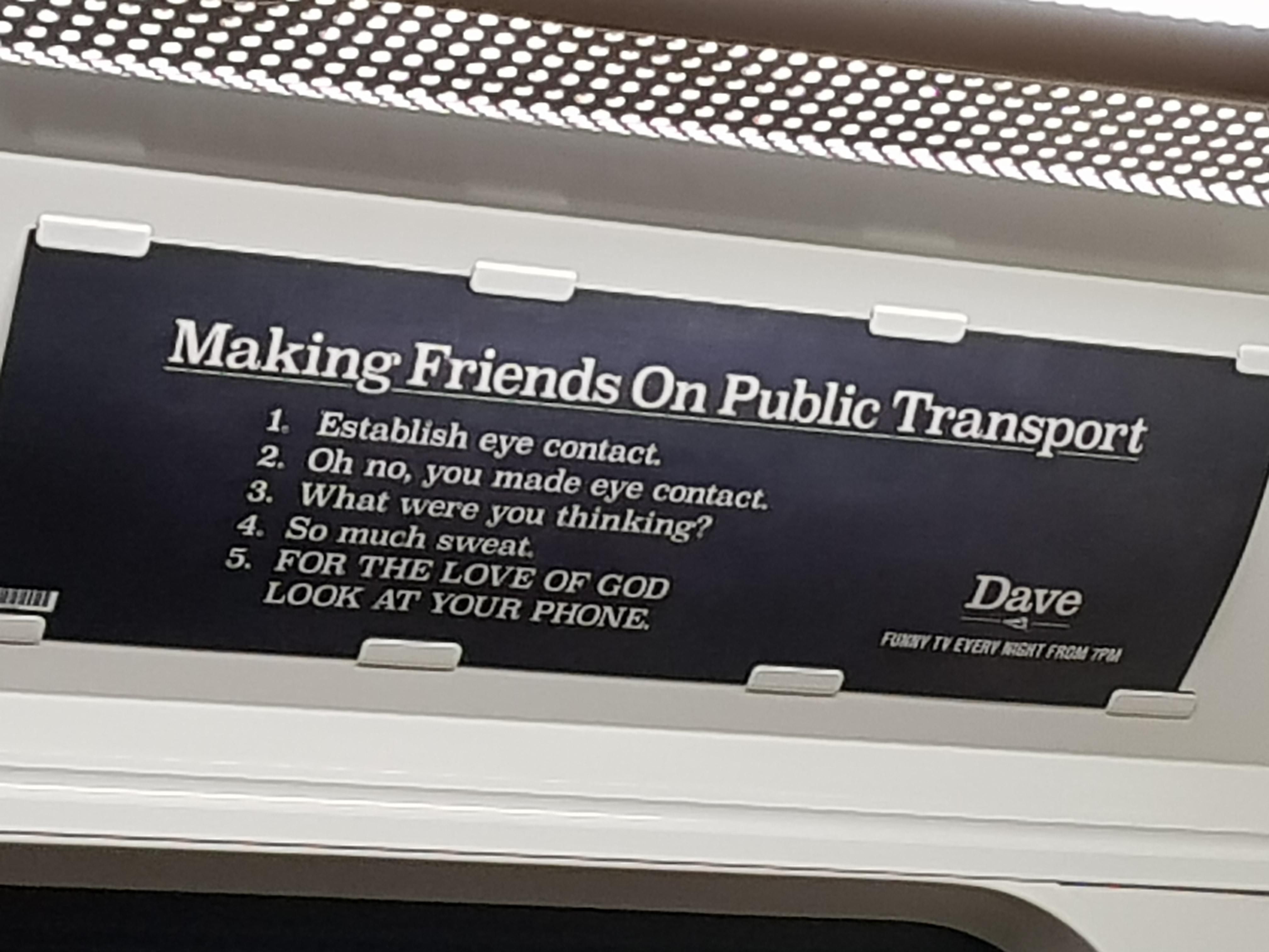 How to make friends on public transport.