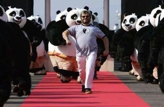 Jack Black leading an army of Po-pandas.