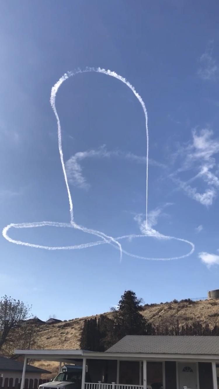 A pilot left a nice surprise in the sky in my hometown this morning.