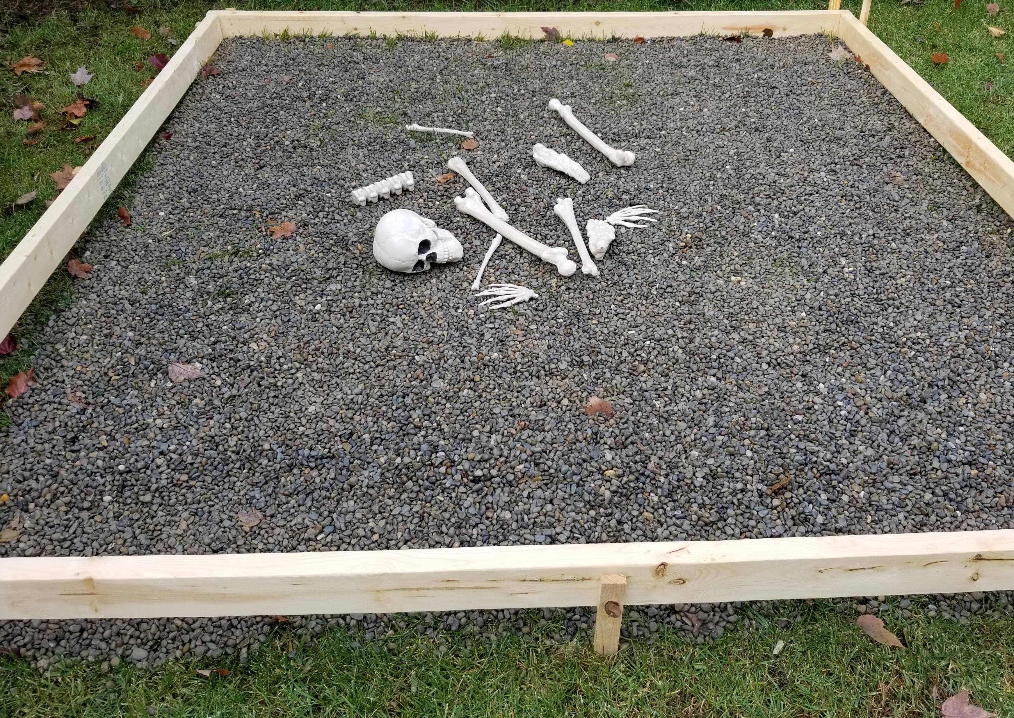 I laid a concrete foundation for a shed today and left a surprise for any future homeowners who decide to tear it up.