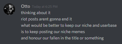 Keep the HL niche alive, honour window, and our fallen. Regular posts will continue