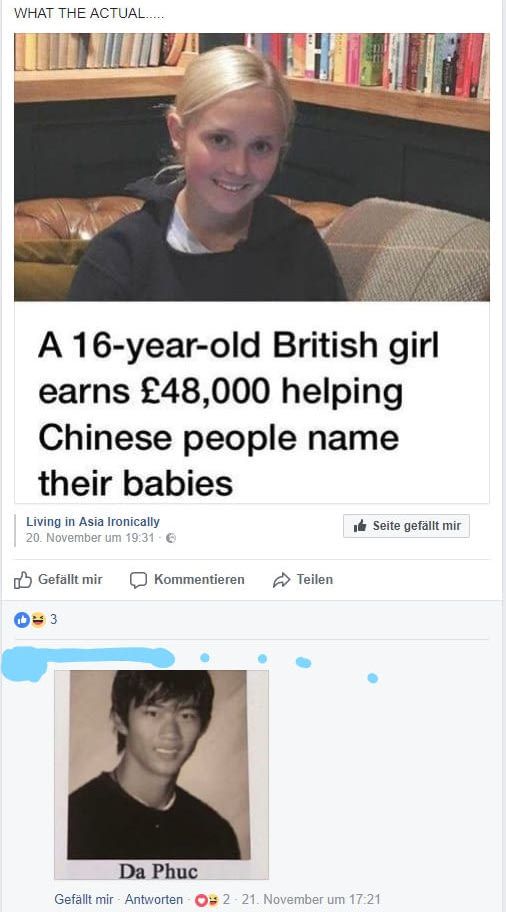 the fb page is named living in asia ironically
