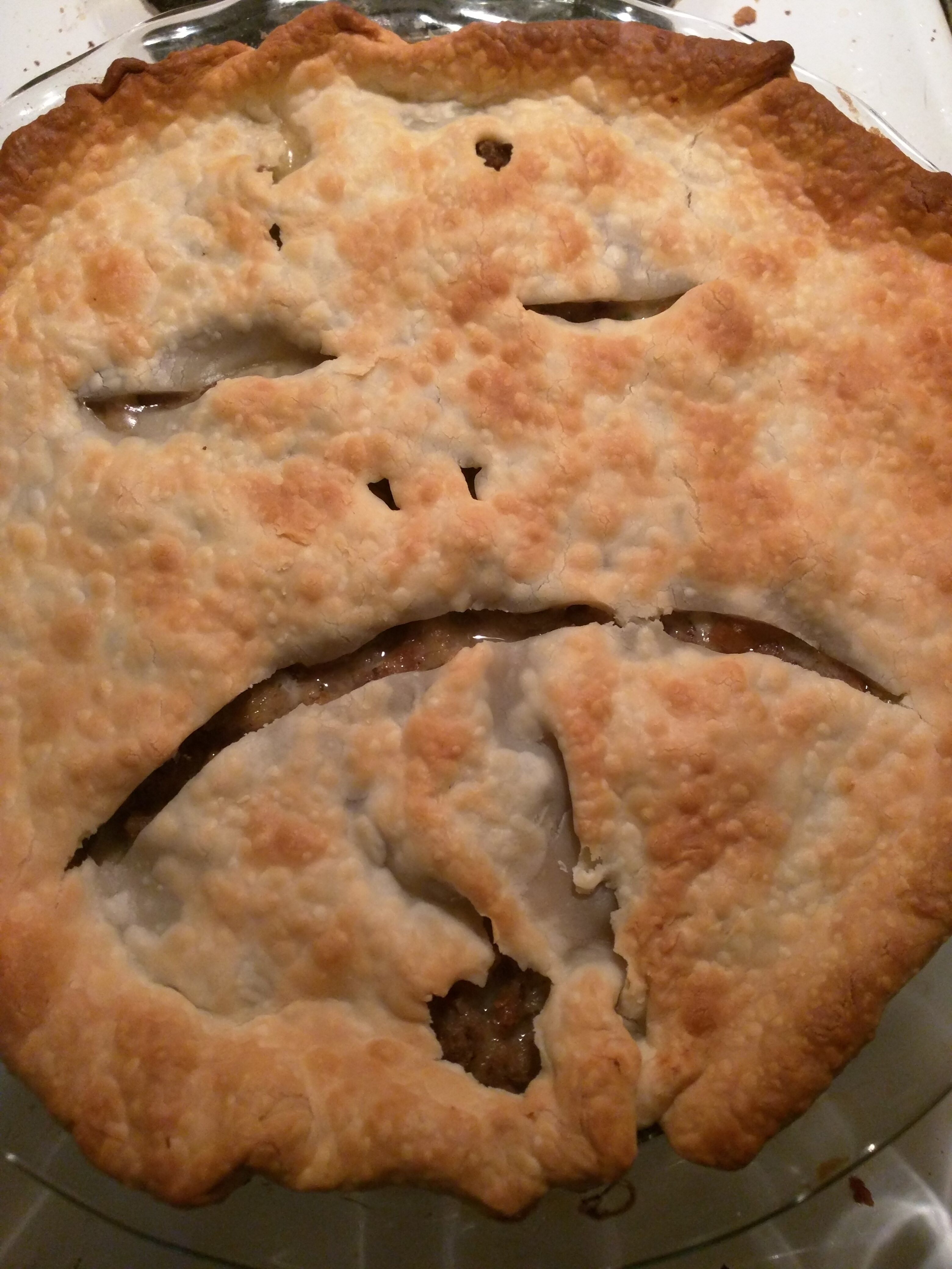 When I ask my husband to cut vents in the turkey pot pie...