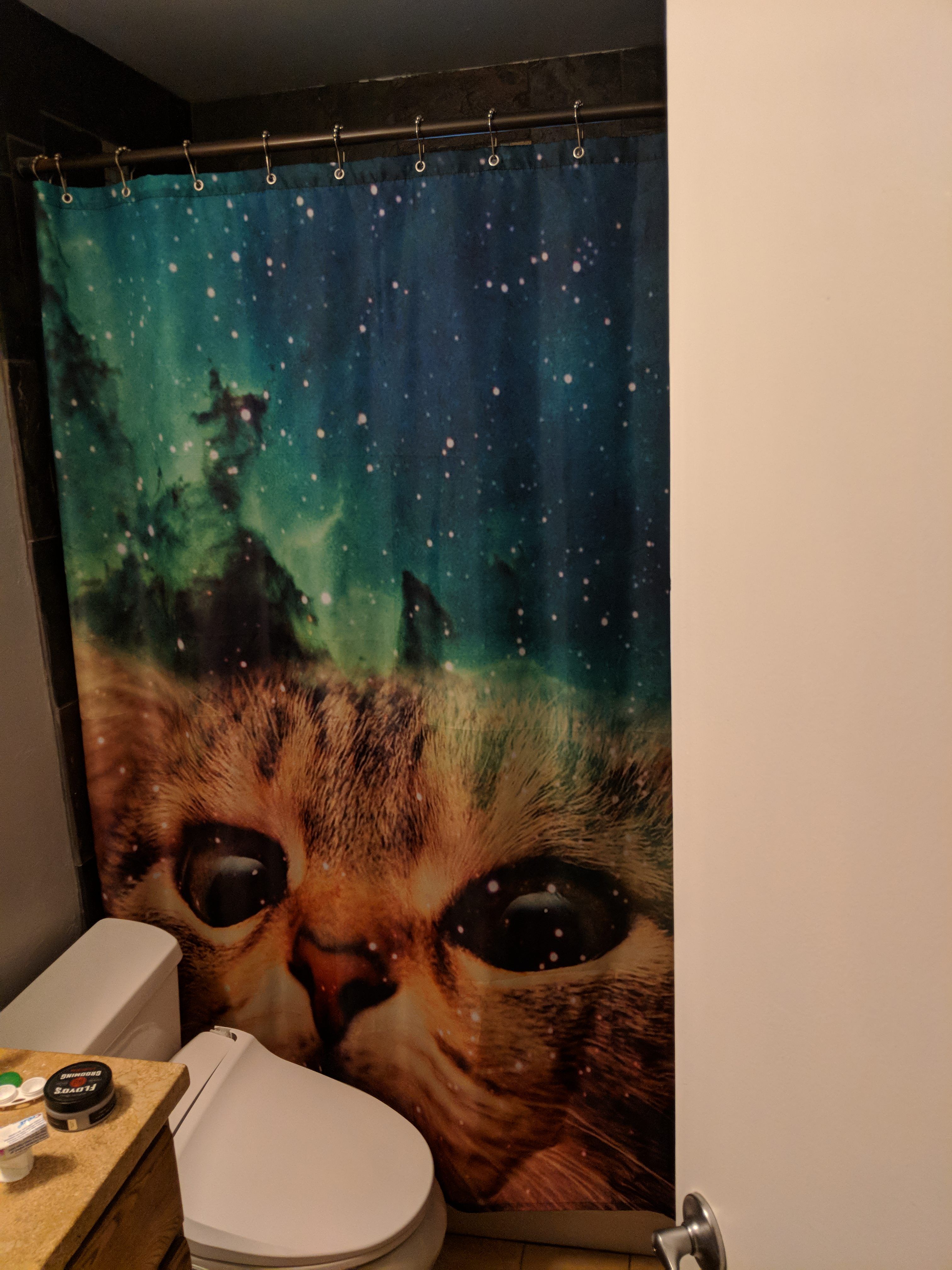 My wife barred me from drunken eBay purchases after I bought a shower curtain.