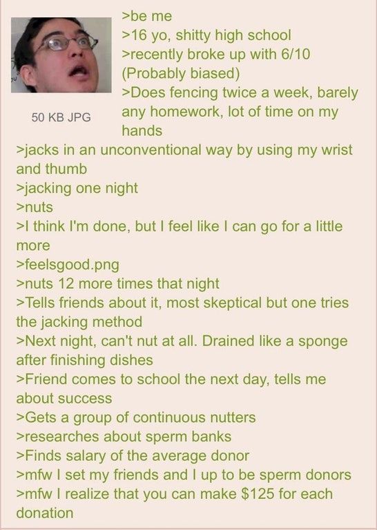 Anon masturbates