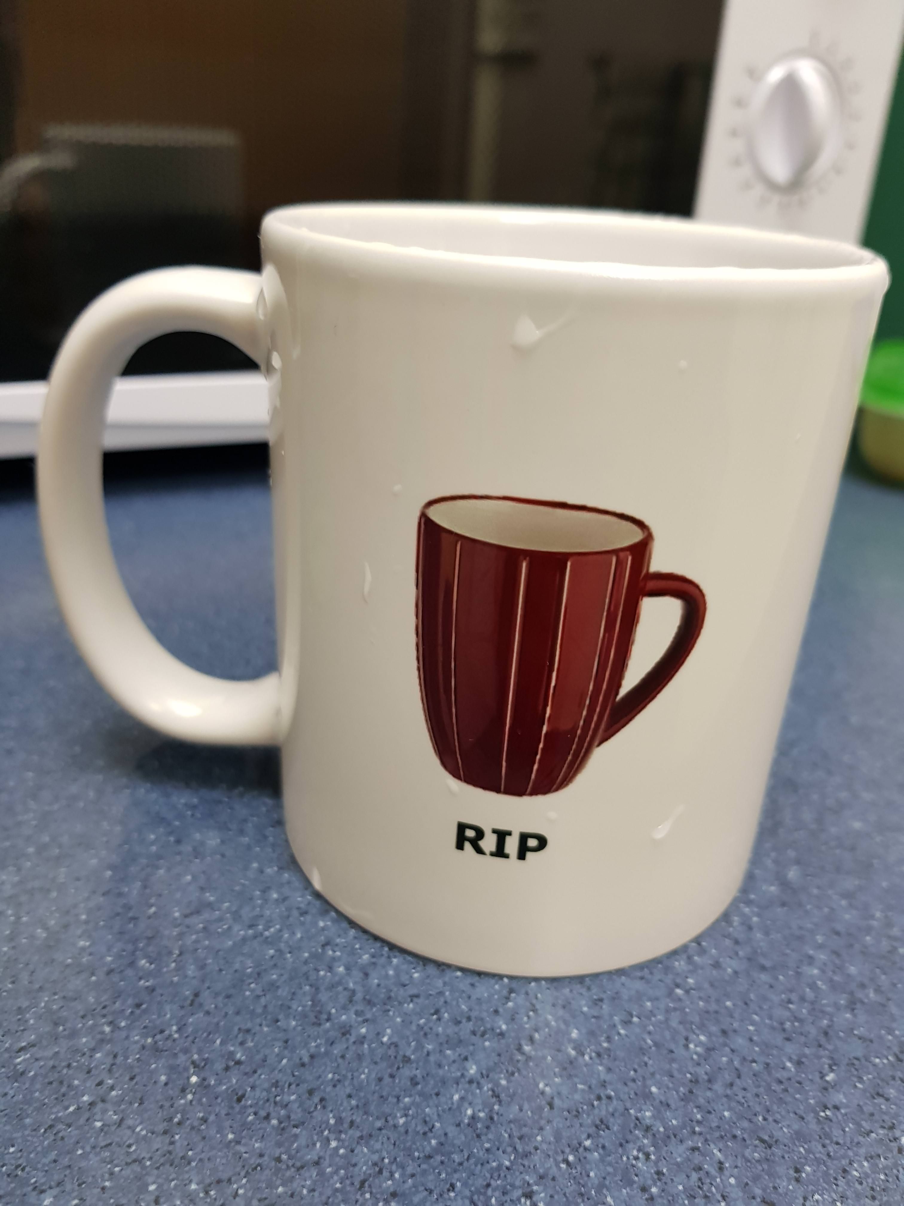 Broke my boss's mug that he had for 10 years. I think I got a suitable replacement.