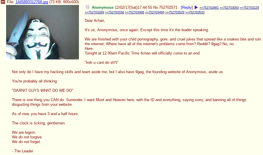 Anonymous is taking down /b/