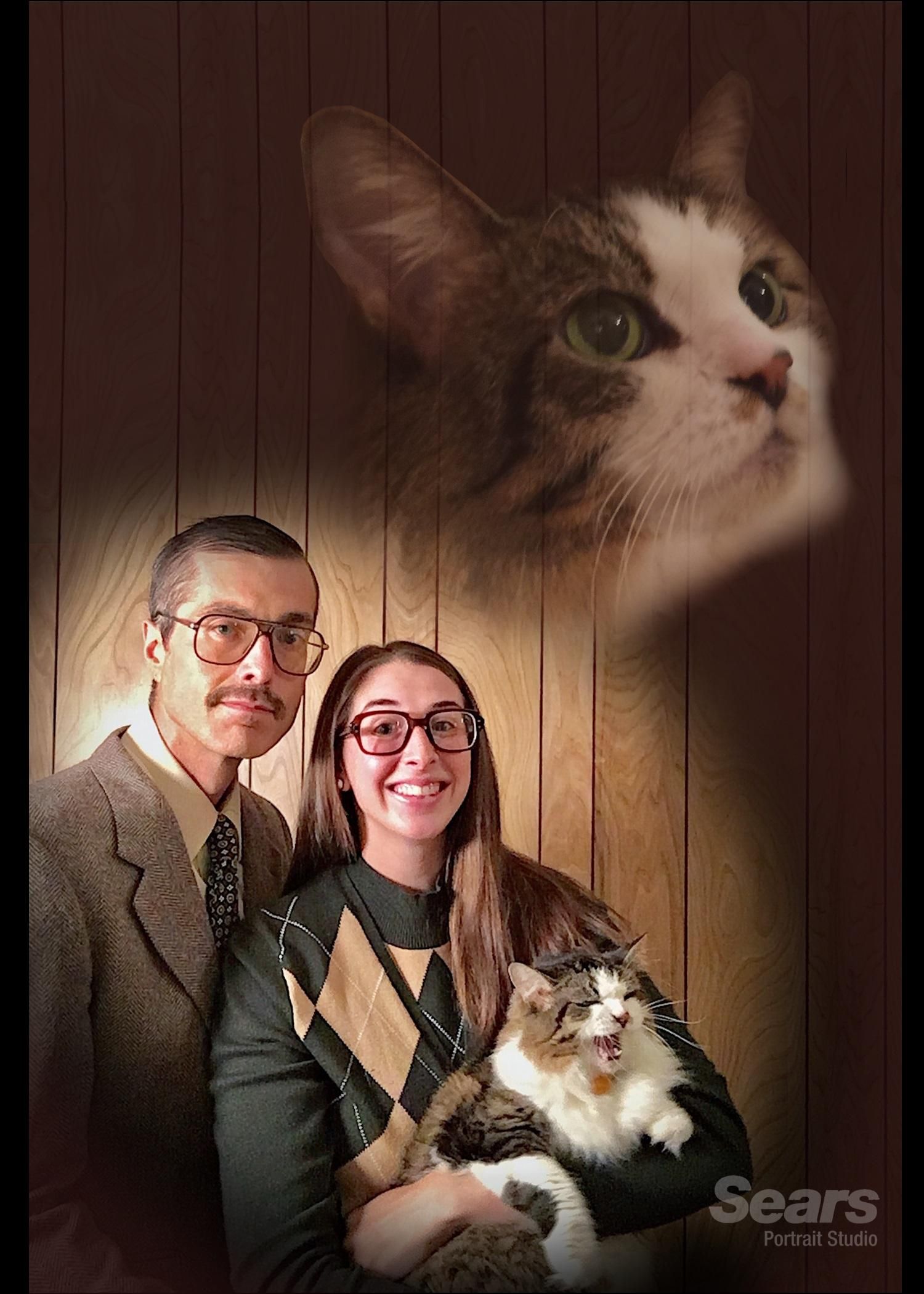 My wife and I went retro for our Christmas card portrait this year.